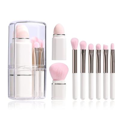 China Portable Retractable Portable Retractable Blusher 8 Base Makeup Eyeshadow Powder in 1 Makeup Brush Set for sale