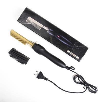 China Professional and private label salon tools wholesale electric hot iron hair comb and hair straightener for sale