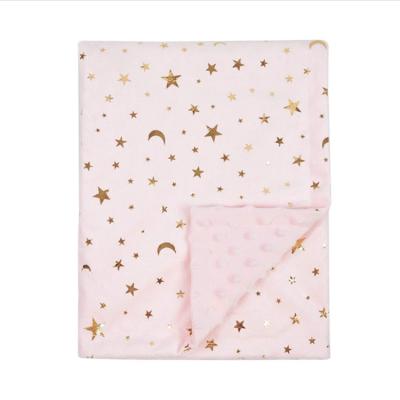 China Super Soft Foil Non-Toxic Tanning Newborn Baby Minky Dot Blanket Fleece Blankets Warm Cozy For Babi Newborns for sale