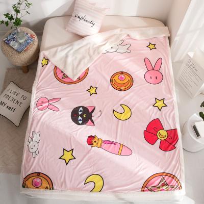 China Hot Selling Anti-pilling Digital Printed Plush Sherpa Luxury Custom Fleece Blanket for sale