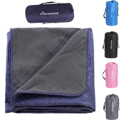 China PORTABLE Custom Made Moisture Proof Picnic Pad 100% Polyester Fleece Waterproof Color Blanket for sale