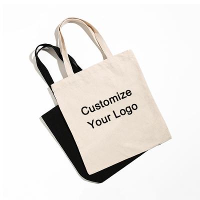 China Cheap 8oz Customized Logo Tote Shopping Bag Canvas Bag Cotton Handled Bag With Logo for sale