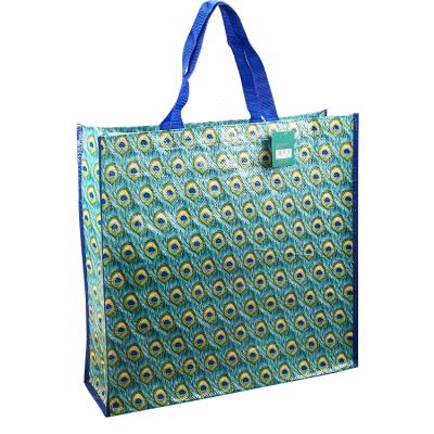 China Hot Selling Eco-friendly Reusable Waterproof Handle Laminated Shopping Bag Polypropylene PP Woven Bag for sale