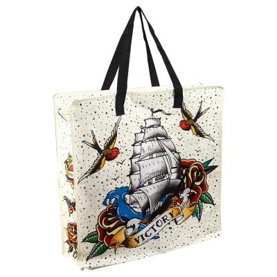 China Custom Logo Printed Bopp Tote Shopping Eco - Friendly Laminated PP Woven Bag for sale