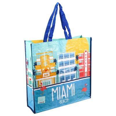 China Eco - Friendly Factory Reusable Colorful Custom Printing Laminated Recycled PP Woven Shopping Bag for sale