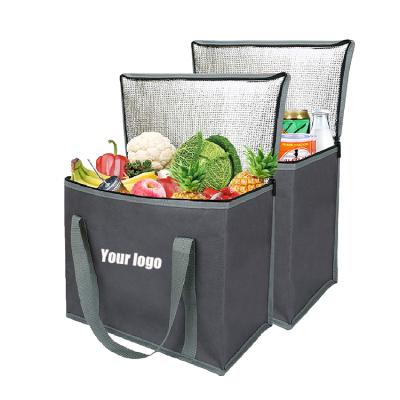 China Food Bag Portable Non Woven Durable Logo Waterproof Eco-friendly Insulated Custom Lunch Cooler Bag for sale