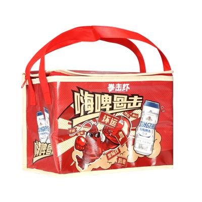 China Waterproof Personalize Customized Logo And Waterproof Non Woven Thermal Insulated Cooler Lunch Tote Bag for sale