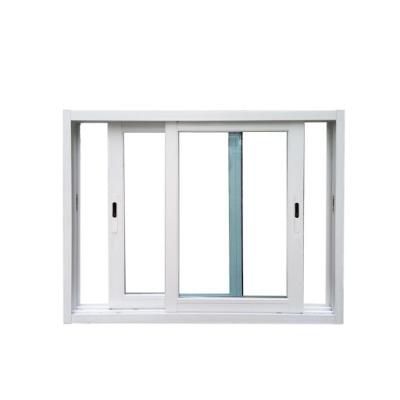 China Soundproof Bright White Double Glazed Windows Soundproof And Fireproof Aluminum Sliding Section Windows for sale