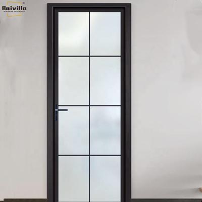 China New Baivilla Toilet Bathroom Interior Decoration Soundproof Aluminum Aluminum Glass Swing Door Made in China for sale