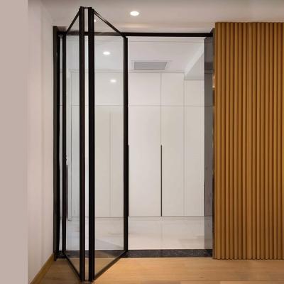 China Soundproof And Durable Modern Bi-Fold Up Soundproof Aluminum Doors Frame Aluminum Folding Door for sale