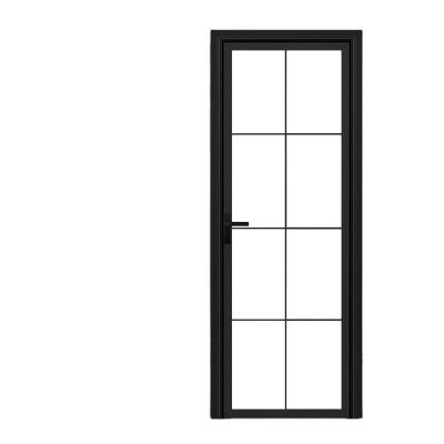 China Durable Soundproof Door Single Glass Interior Swing Aluminum Frame Leaf Frame Doors for sale