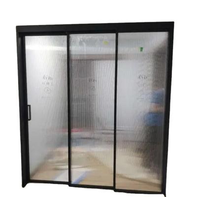 China Aluminum Alloy Soundproof Room Sliding Partition Door Sliding Door With Screen for sale