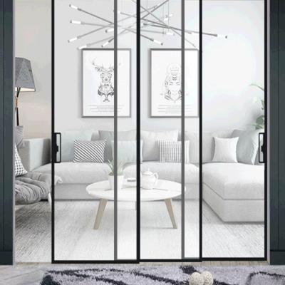 China Large Screen Sliding Screen Doors Steel Profile Soundproof Optional Aluminum Patio Door Out Door for sale