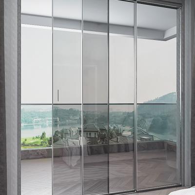 China Exterior Modern Glass Linkage Sliding Door Triple Pane Soundproof Glass Doors for sale