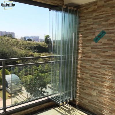 China Latest Design Product Frameless Folding Glass Window Aluminum Reflective Glass Window for sale