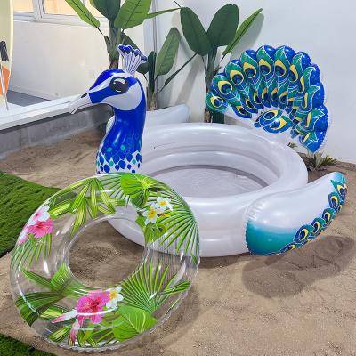 China Peacock Ring Animal Inflatable Pvc Swim High Quality Inflatable Swimming Ring Wholesale Stable for sale