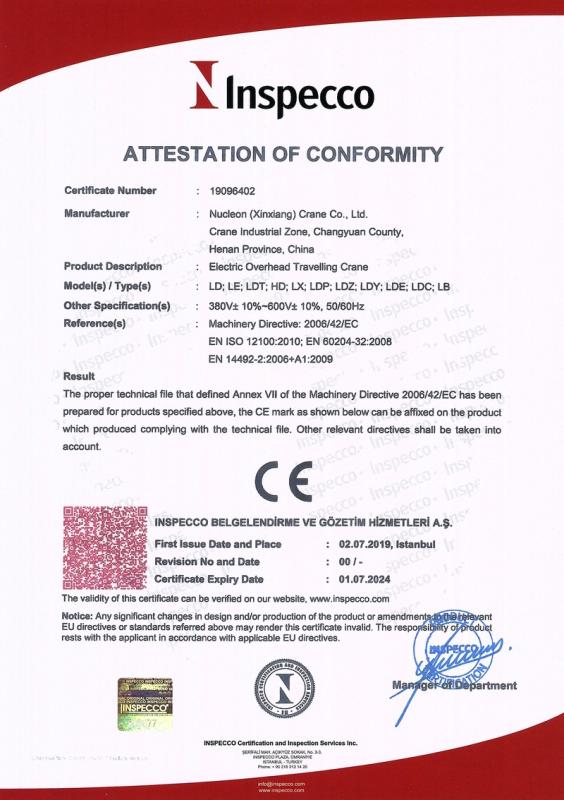 CE - Nucleon (Xinxiang) Crane Co., Ltd.