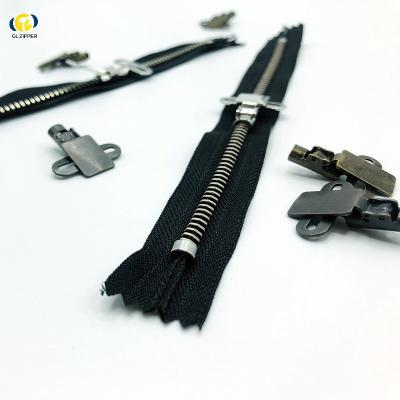 China Big Lock GL Auto Adjustable Cheap Fancy Metal Zipper And Small Puller Custom Design for sale