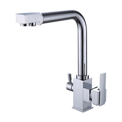 China YL710 Kitchen Double Hole Clean Water Filter Dot Brass Purifier Faucet Vessel Sink Faucet Modern Contemporary Double Tap Stand for sale