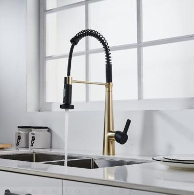 China YLK3025BG 2021 Thermostatic Faucets High Quality Single Hole Brass Kitchen Faucets With Pull Down Sprayer Sink Kitchen for sale