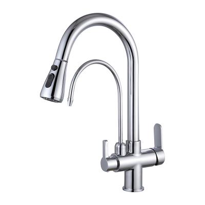 China Brass Purifier Kitchen Faucet Handle Sink Drinking Water Filtration Faucet Dual Chrome Polished Water Purifier Kitchen Faucet for sale