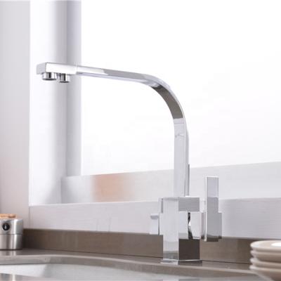 China YL801 3 Way Water Faucet Modern High End Kitchen Sink Mixer Tap Dual Handle Water Filter Kitchen Faucet for sale