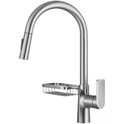 China Pull Out Spray New Commercial Pull Out Kitchen Faucets Mixer With Soap Dispenser for sale