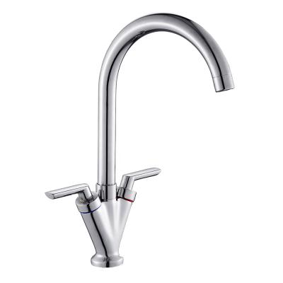 China A0043 China Supplier Cheap Brass Thermostatic Double Lever Kitchen Sink Water Faucet for sale