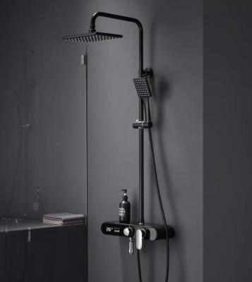 China With G680 Slide Bar Wall Mounted Rainfall Shower Heads Single Handle Shower Set for sale