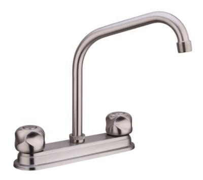 China Thermostatic Faucets Sales Lead Modern Chrome Plated Dual Handle Sink 8 Inch Sink Mixer Cold Water Kitchen Faucet for sale