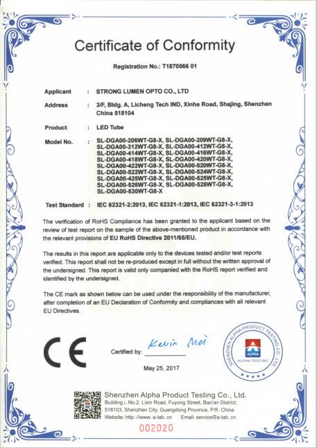 CE - Strong Lumen Opto Co., Ltd.