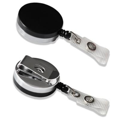 China Heavy Duty Retractable Metal Case ID Card Holder Badge Reel With Reinforced Strap for sale