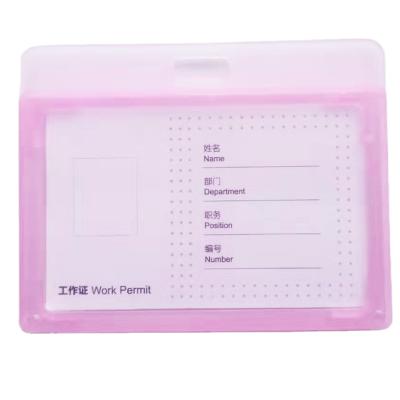 China Durable Heavy Duty Horizontal Plastic ID Card Badge Holder Name Tag Work Permit Card for sale