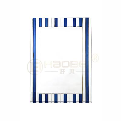 China Luxury Modern Decorative Wall Mirror Morden Glass Mirror Bule Holder Home Clothing Mirror for sale