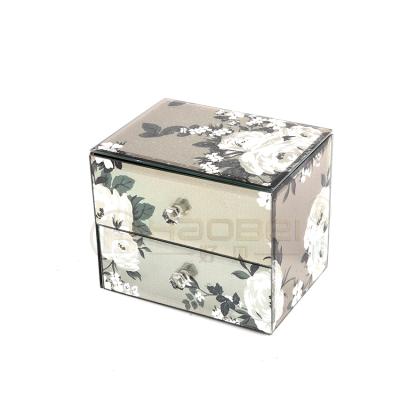 China Handmade Vintage Granny Trinket Box Classic Home Glass Jewelry Box Trinket Storage Box With Drawers for sale