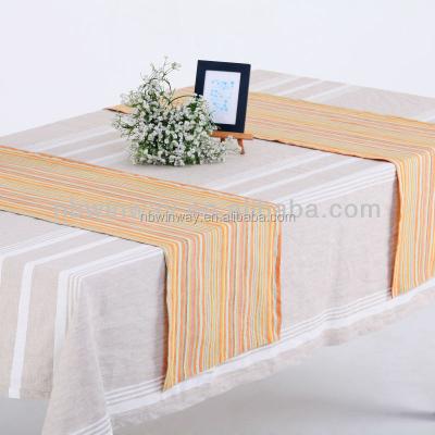 China Stripe linen table runner//yarn dyed table runner for sale