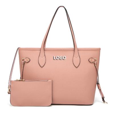 China Other Custom Logo Fashion PU Handbags Large Capacity Designer Handbag Sets For Women Ladies Tote Bag With Little Pocket for sale