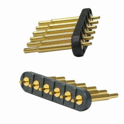 China Pitch 3.0mm 6P Pin Connector Pogo Pin Connector Spring Loaded Single Row Pogo Pin RC0093 for sale