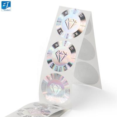 China Custom 3d Hologram Logo Label Vinyl Waterproof Adhesive Laser Film PET Waterproof Printing Stickers for sale