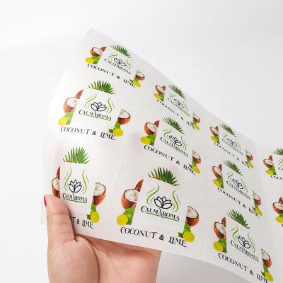 China Waterproof Custom Printing Transparent Sticker Label 215mm x 30mm Floral Stickers Transparent Flower Label Stickers for sale