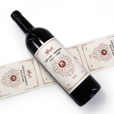 China Customized Printing Waterproof Non-removable Wine Sticker Label Stickers Label Kraft Paper Label Sticker for sale