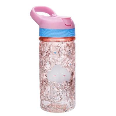 China New Design 320ml Double Wall Sustainable Cartoon Ice Bottle Plastic Water Sport Bottles For Kids for sale