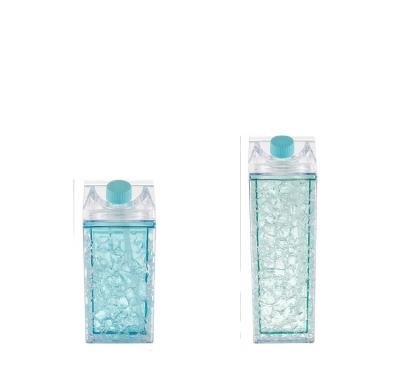 China Food Bpa free milk carton shaped 500ml square bottles plastic eco milk carton acrylic water bottle 1000ml for outdoor sports drinking for sale