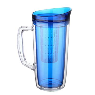 China Hot Selling Viable Double Wall Gel Cup Food Grade Tea Filter Water Plastic Cup Drinking Water Plastic Cup for sale