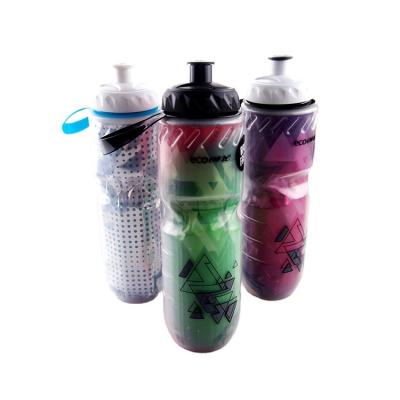 China Free Sale Pe Cup Sport Bottle 650ml Viable Hot Gym Bottle Bpa And Food Tip Safe Spout Plastic Bottle for sale