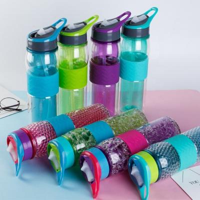 China Wholesale Tritan 550ml Bpa Water Bottle Double Wall Viable Plastic Free Water Portable Gym Drinking Clear Water Bottle for sale