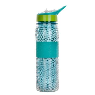 China Cheap 550ml Double Wall Sustainable Wall Tritan Gel Material Ice Cooling Plastic Sports Bottle Bpa Free for sale