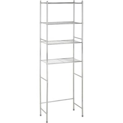 China Durable Bathroom Furniture 4 Tiers Heavy Duty Metal Corner Shelf Floor Stand Rack for sale