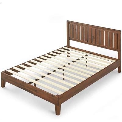 China Espresso Eco-Friendly Antique Finish 12 Inch Wooden Single Bed With Headboard for sale