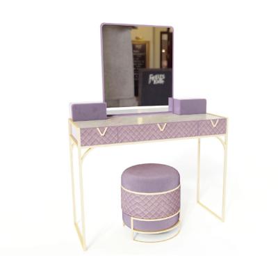 China Factory Custom Bedroom (Others) Metal Legs Adjustable Dressing Vanity Set Makeup Table for sale